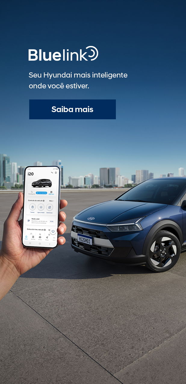 Serviço de carro inteligente Bluelink. Seu Hyundai mais inteligente onde você estiver. Confira.